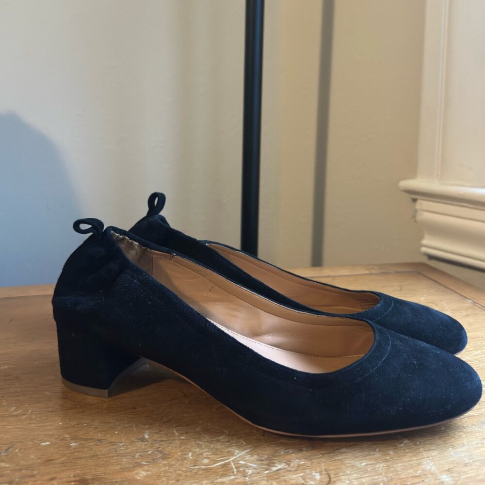 Suede leather J Crew heeled flats